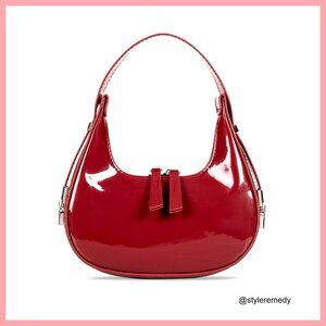 Vegan Leather Hobo Shoulder Bag Adjustable Strap Spacious Compartment